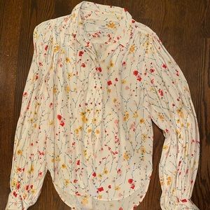 Equipment balloon sleeve blouse